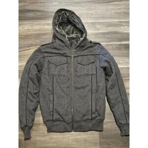 Fox Racing Sasquatch Hoodie Mens Size M Full Zip Faux Fur Lined Heavyweight